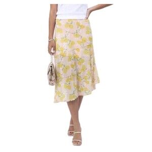 See You Monday Asymmetrical Mesh Midi Skirt Sz XS NWT Sheer Overlay Boho Flowy